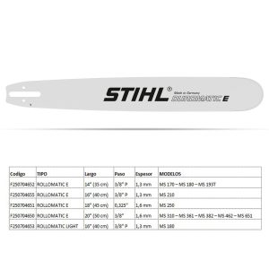 Espada Mot.Stihl 14″ 3/8 1.3
